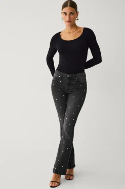 Sale Collection Bootcut jeans med rhinstene Dame Jeans