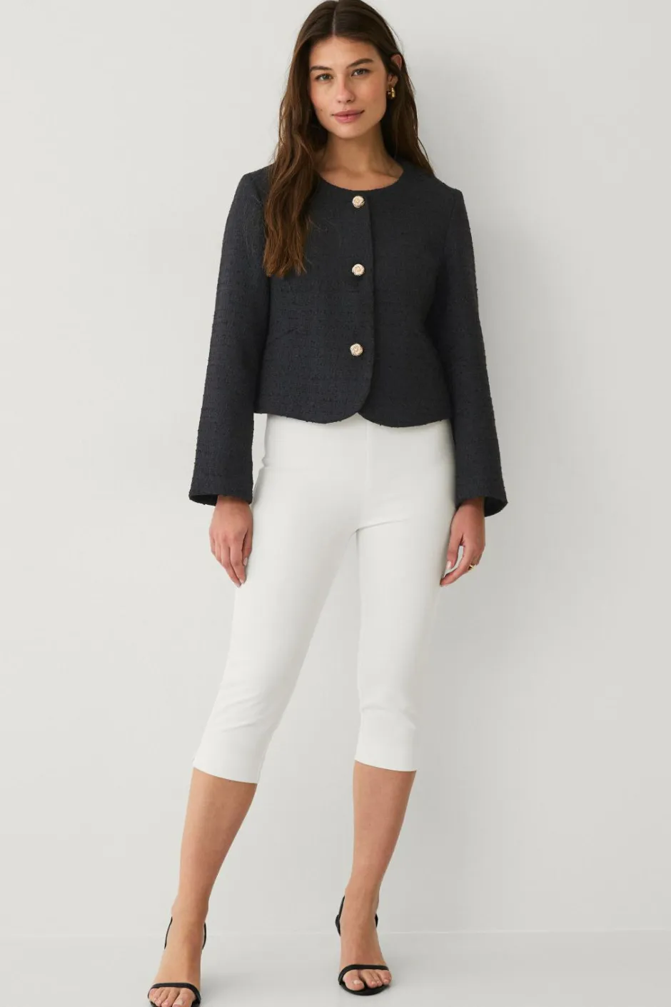 Discount Collection Bouclé-jakke med guldknapper Dame Blazere & Veste