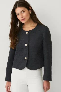 Discount Collection Bouclé-jakke med guldknapper Dame Blazere & Veste