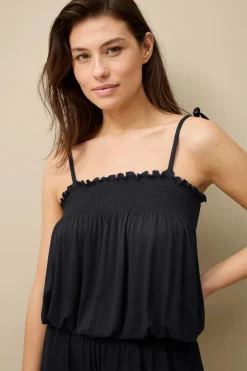 Best Collection Buksekjole med smocket detalje Dame Strandtøj