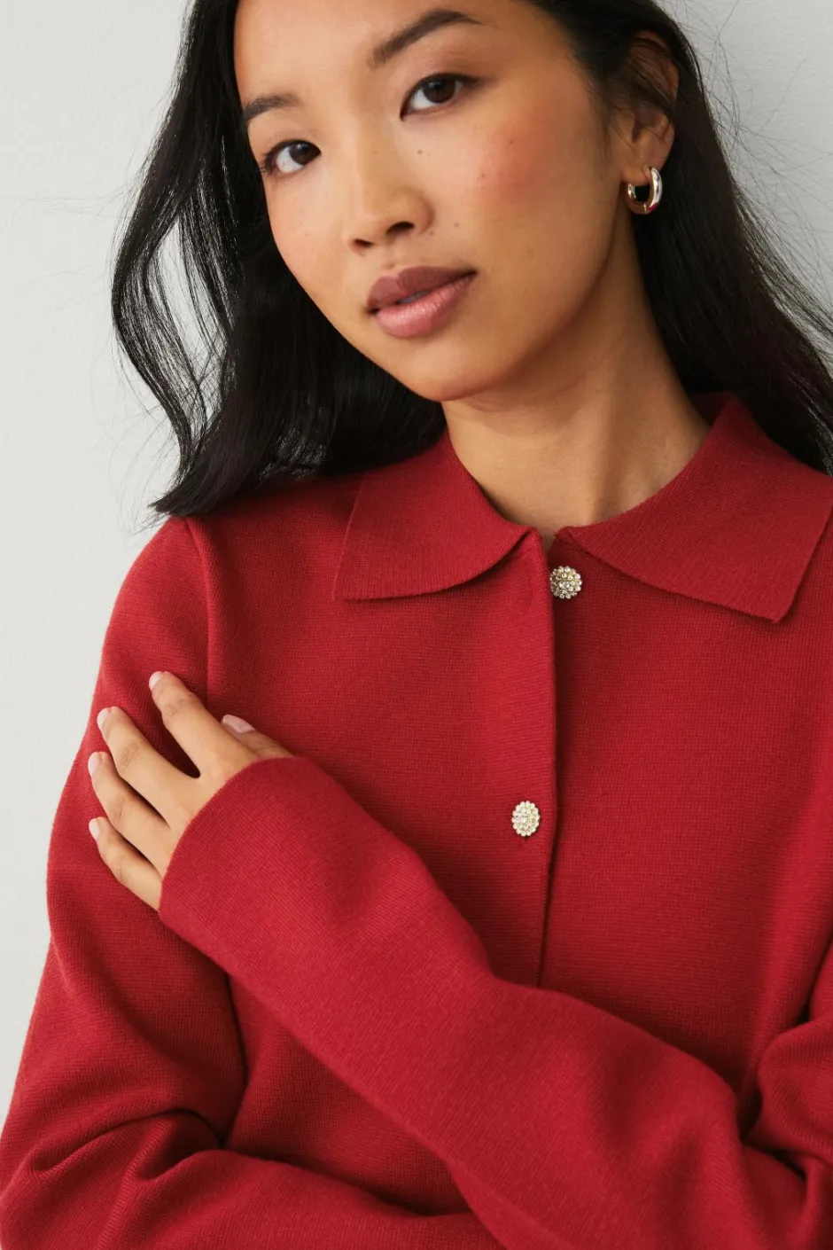 Sale Collection Cardigan med glitrende knapper Dame Trøjer & Cardigans