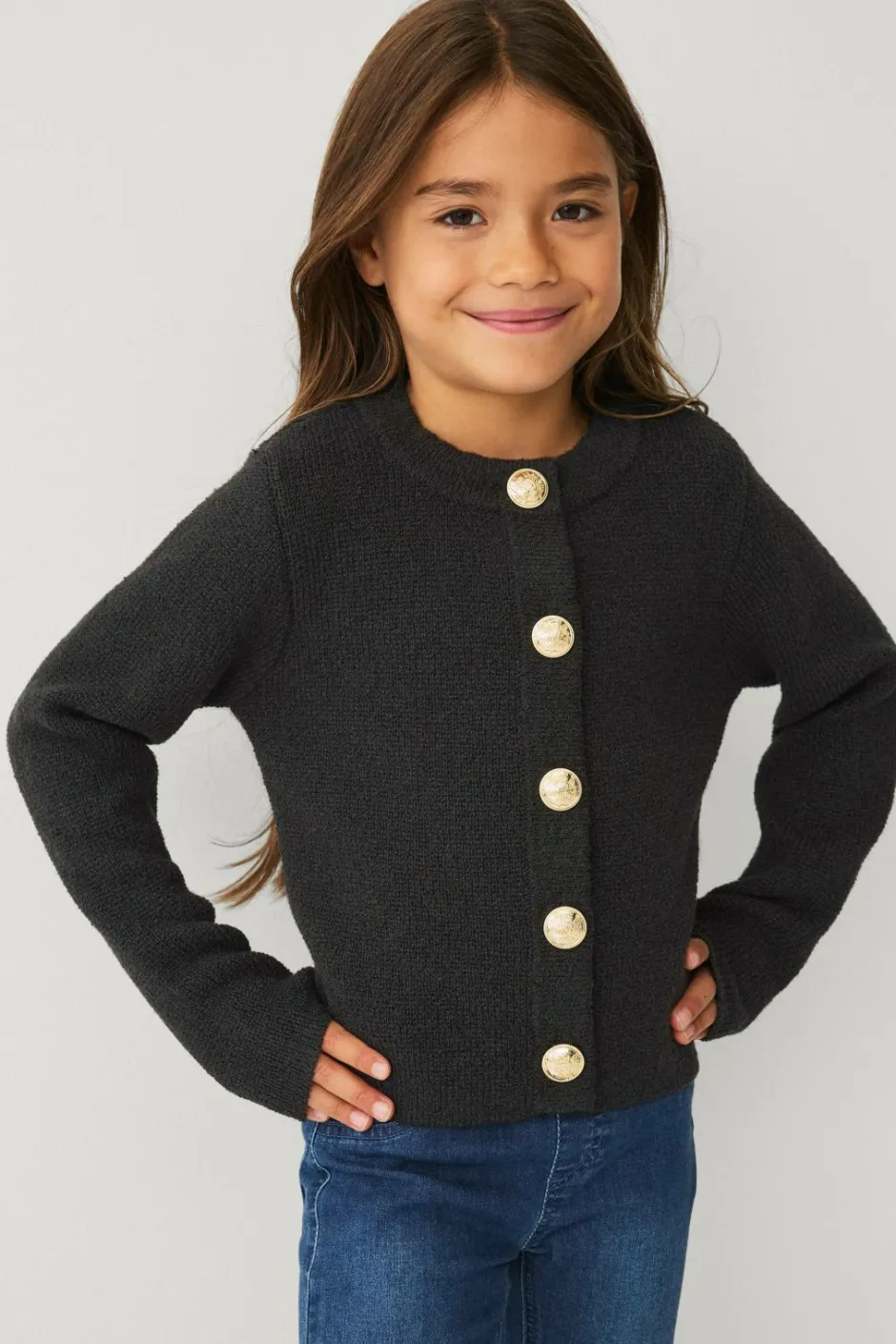 Clearance Collection Cardigan med guldfarvede knapper Børn Trøjer & Cardigans
