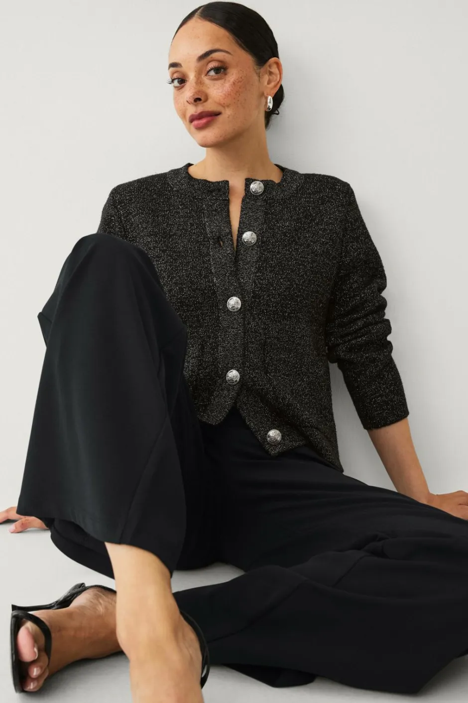Ellos Collection Cardigan med guldfarvede knapper^Dame Trøjer & Cardigans