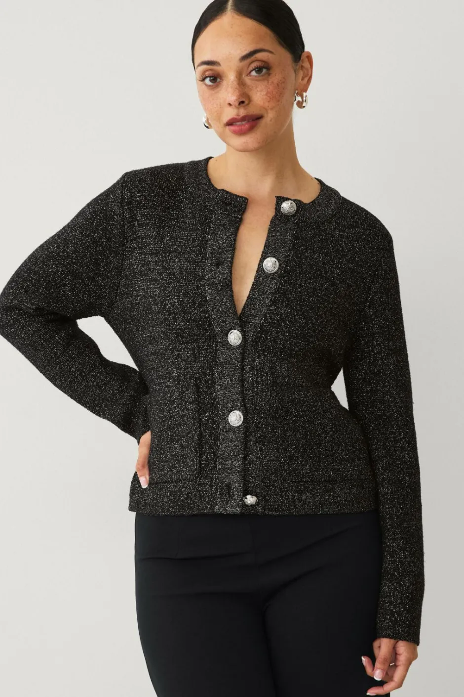 Ellos Collection Cardigan med guldfarvede knapper^Dame Trøjer & Cardigans