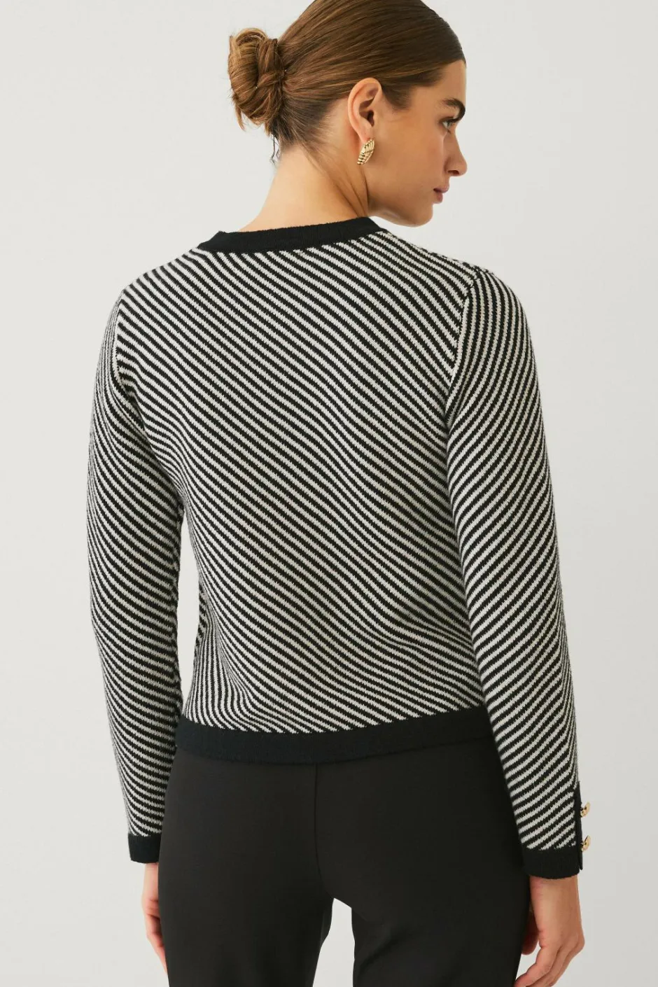 Outlet Collection Cardigan med striber Dame Trøjer & Cardigans