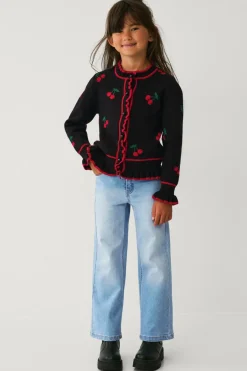 Ellos Collection Cardigan med kirsebær-mønster^Børn Trøjer & Cardigans
