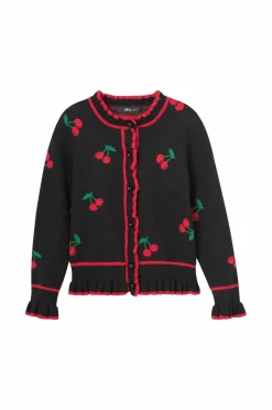 Ellos Collection Cardigan med kirsebær-mønster^Børn Trøjer & Cardigans