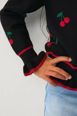 Ellos Collection Cardigan med kirsebær-mønster^Børn Trøjer & Cardigans