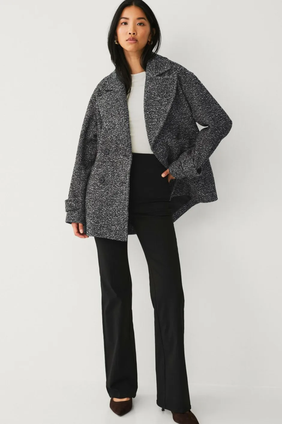 Outlet Collection Dobbeltradet frakke Dame Jakker & Frakker