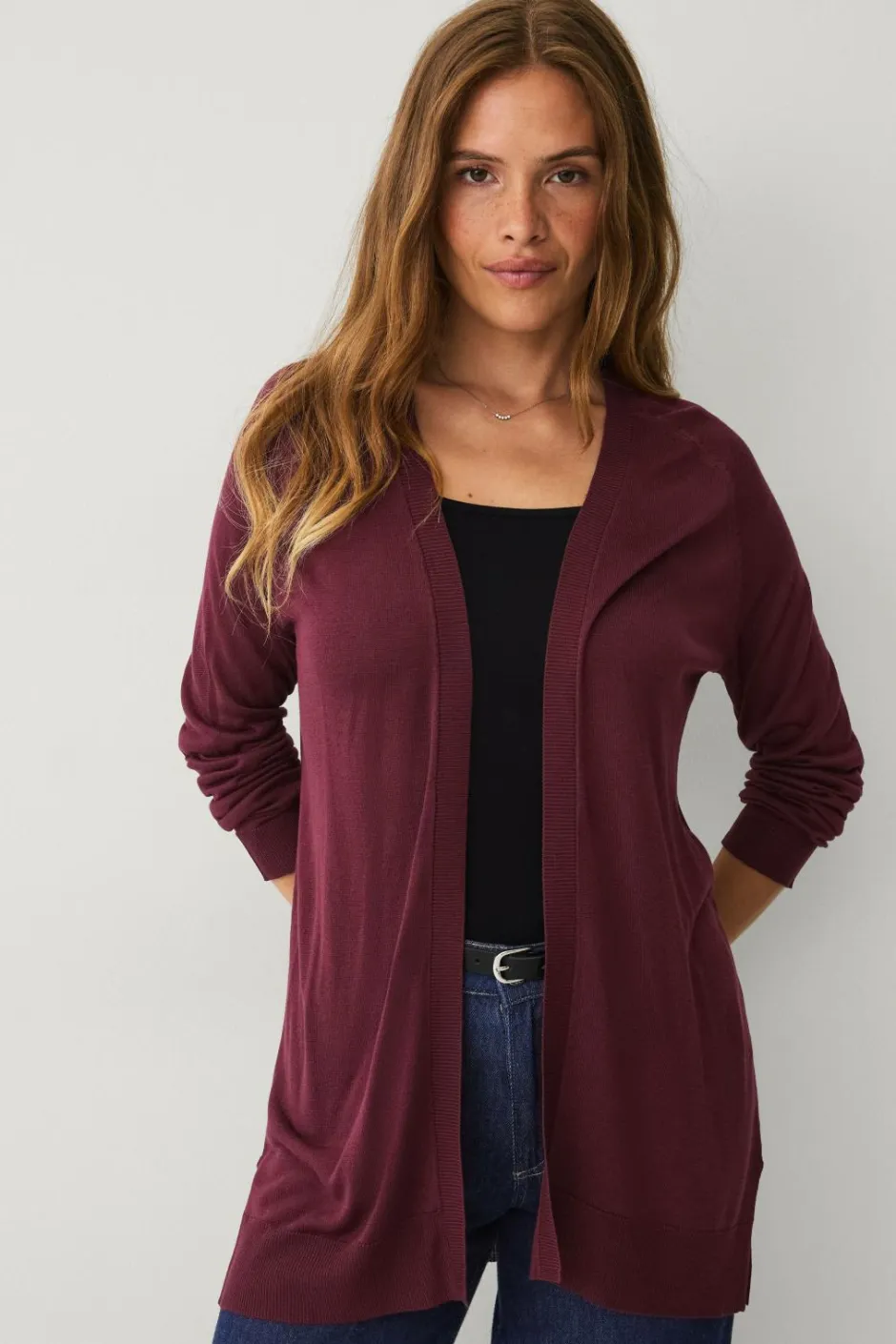 Discount Collection Fintstrikket cardigan Dame Basistøj