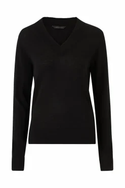 Ellos Collection Finstrikket uldtrøje med v-hals^Dame Trøjer & Cardigans