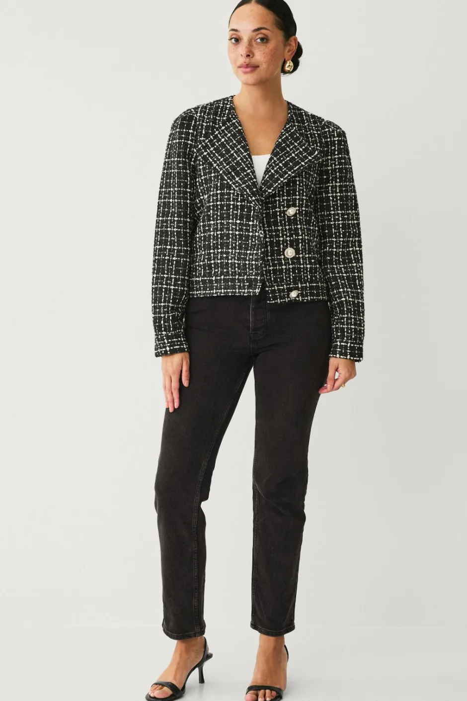 Outlet Collection Habitjakke med perleknaper Dame Blazere & Veste