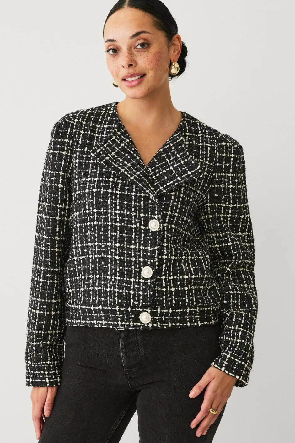 Outlet Collection Habitjakke med perleknaper Dame Blazere & Veste