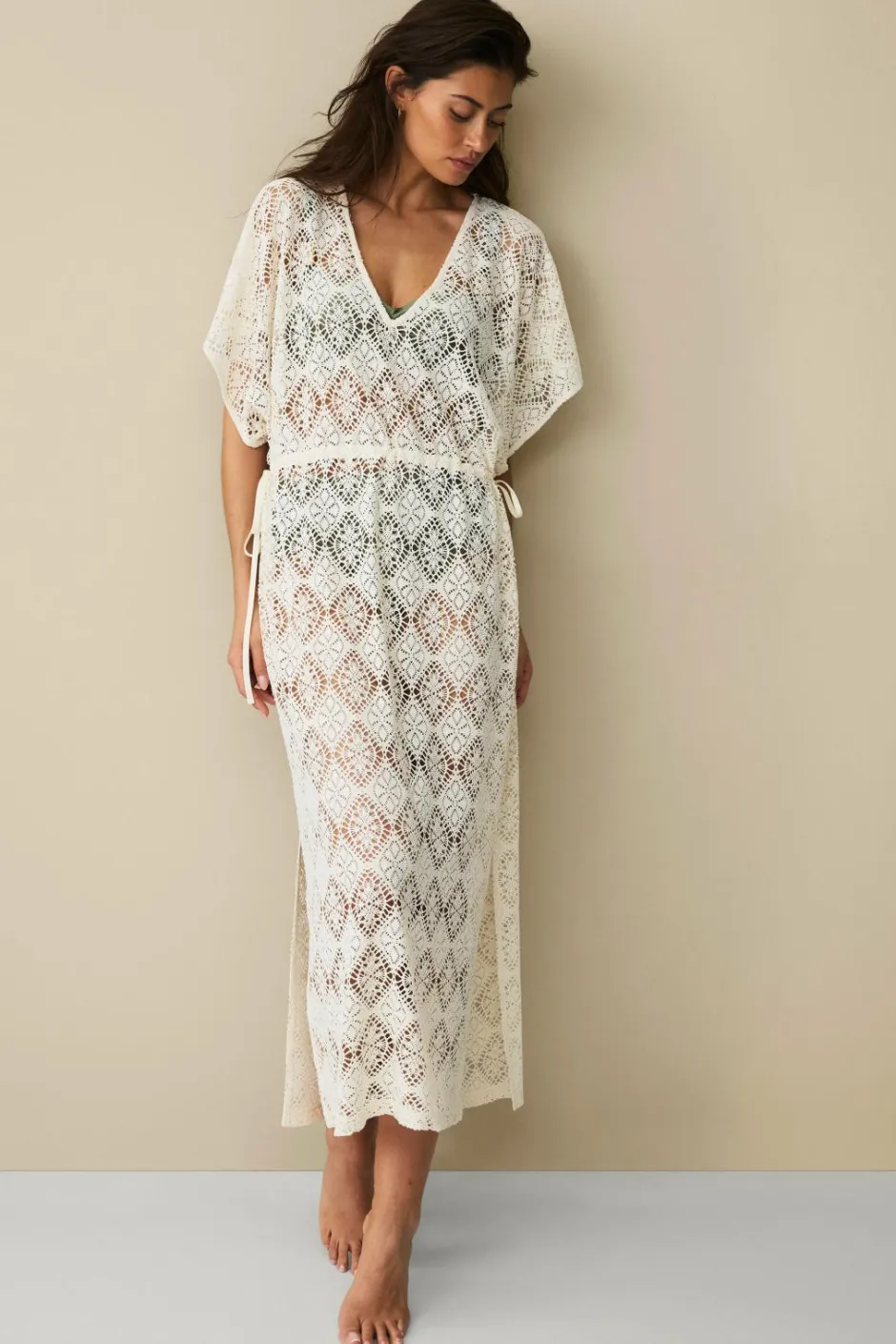 Sale Collection Hæklet kaftan-strandkjole Dame Strandtøj