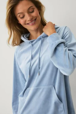 Hot Collection Hættetrøje i velour Dame Loungewear & Homewear|Sweatshirts & Hoodies