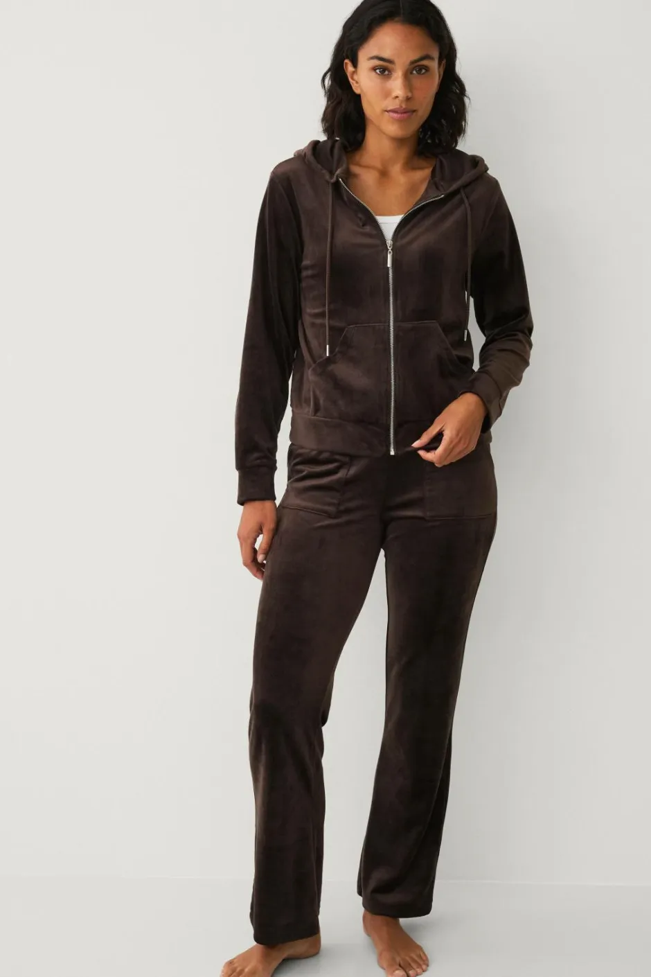 Ellos Collection Hættetrøje i velour^Dame Loungewear & Homewear|Sweatshirts & Hoodies