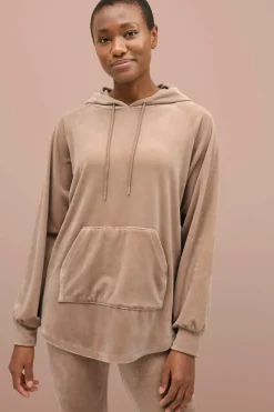 Outlet Collection Hættetrøje i velour Dame Loungewear & Homewear