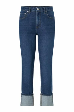 New Collection Jeans Slim Straight Folded Dame Jeans