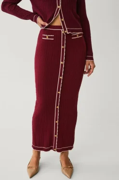 New Collection Kabelstrikket maxi nederdel Dame Nederdele