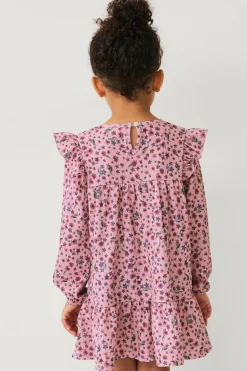 Ellos Collection Kjole med smock og flæser^Børn Kjoler