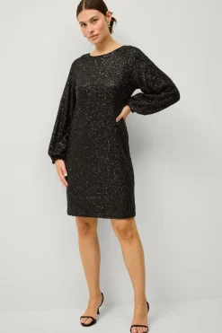 Sale Collection Kort pailletkjole med en sløjfe Dame Kjoler