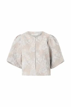 Ellos Collection Kort blusejakke med blomstermønster^Dame Blazere & Veste|Skjorter & Bluser