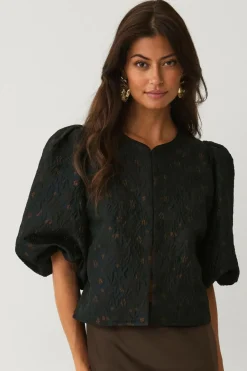 Outlet Collection Kort blusejakke med blomstermønster Dame Blazere & Veste