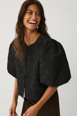 Outlet Collection Kort blusejakke med blomstermønster Dame Blazere & Veste