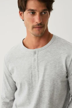 Collection Langærmet t-shirt med knaplukning T-Shirts & Tanktoppe