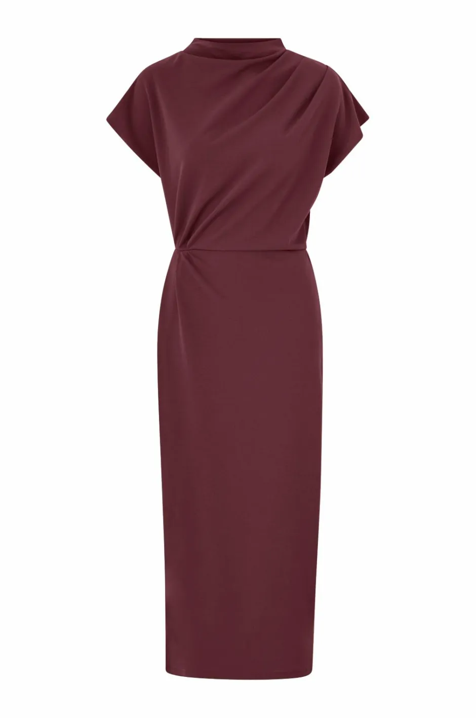 Ellos Collection Lang trikotkjole med drapering^Dame Kjoler