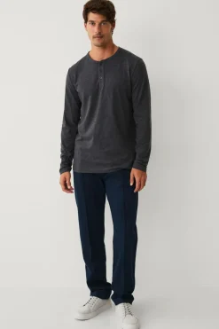 Ellos Collection Langærmet t-shirt med knaplukning^ T-Shirts & Tanktoppe