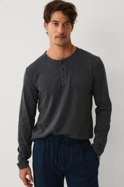 Ellos Collection Langærmet t-shirt med knaplukning^ T-Shirts & Tanktoppe