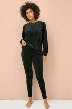 Ellos Collection Leggings i velour^Dame Loungewear & Homewear|Tights & Leggings