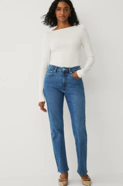 Outlet Collection Lige jeans med høj talje Dame Jeans