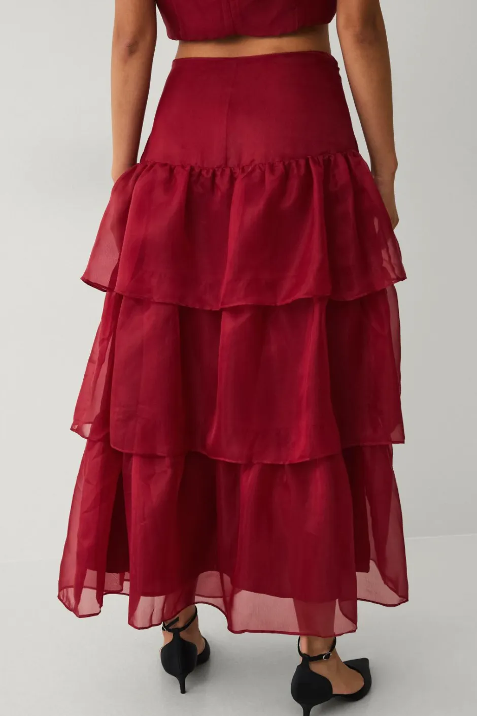 Discount Collection Maxi nederdel med volanter Dame Nederdele