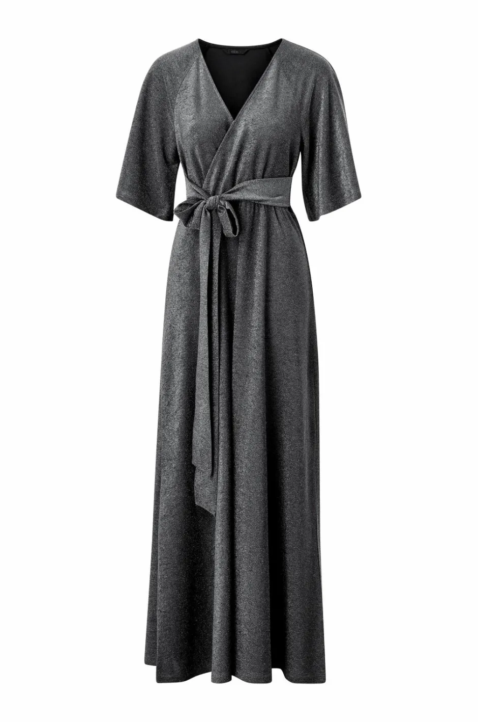 New Collection Maxi kjole i lurex med bindebælte Dame Kjoler