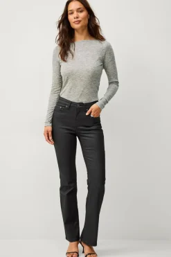 Best Collection Med svaj jeans med coated overflade Dame Jeans