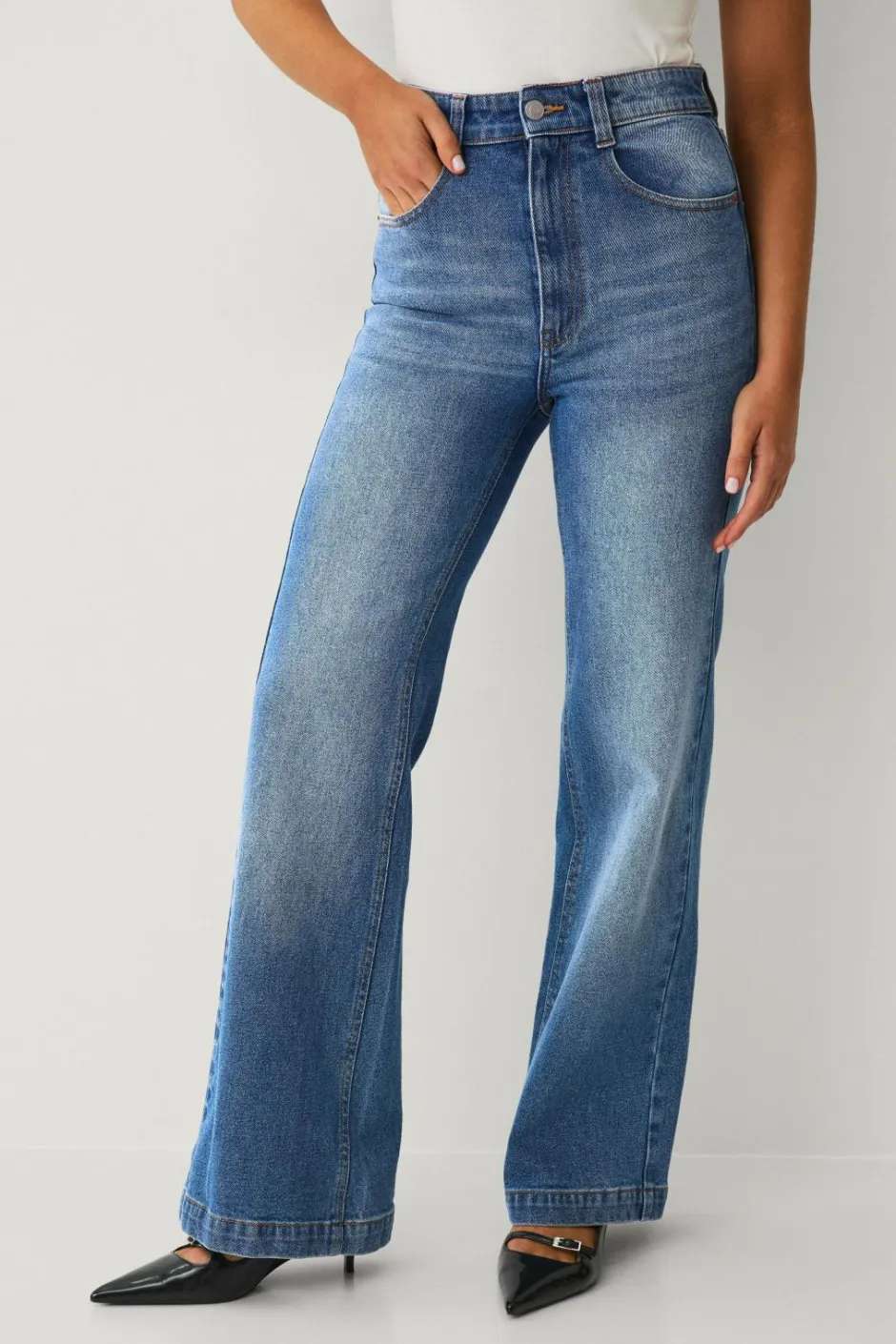 Best Collection Med svaj jeans Med svaj med høj talje Dame Jeans