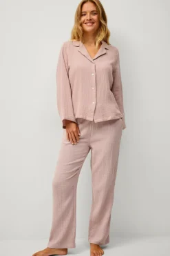 Sale Collection Mønstervævet pyjamasskjorte Dame Nattøj