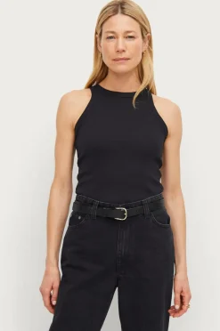 New Collection Ribbet tanktop med dyb udskæring Dame Basistøj|Toppe & Tank-Toppe
