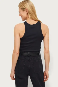 New Collection Ribbet tanktop med dyb udskæring Dame Basistøj|Toppe & Tank-Toppe