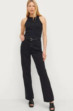 New Collection Ribbet tanktop med dyb udskæring Dame Basistøj|Toppe & Tank-Toppe