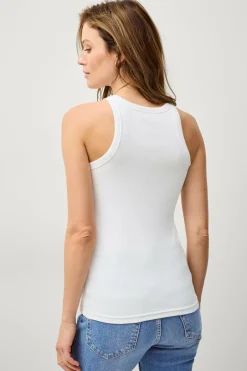 Sale Collection Ribbet tanktop med dyb udskæring Dame Basistøj|Toppe & Tank-Toppe