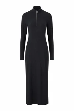Ellos Collection Ribbet kjole med halv halfzip^Dame Kjoler
