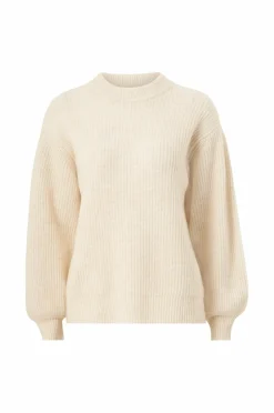 Ellos Collection Ribbet trøje med rund hals^Dame Basistøj|Trøjer & Cardigans