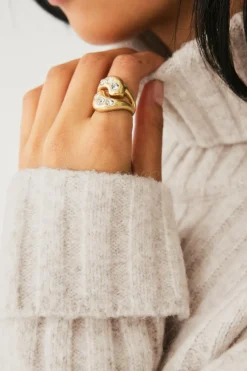 Collection Ring med glitrende sten Dame Smykker