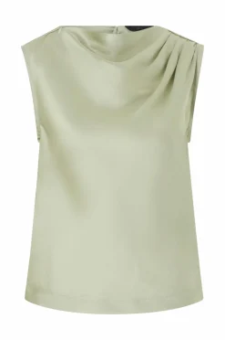 Best Collection Ærmeløs satinbluse med drapering Dame Toppe & Tank-Toppe