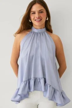 New Collection Ærmeløs bluse med dikkedarer Dame Skjorter & Bluser