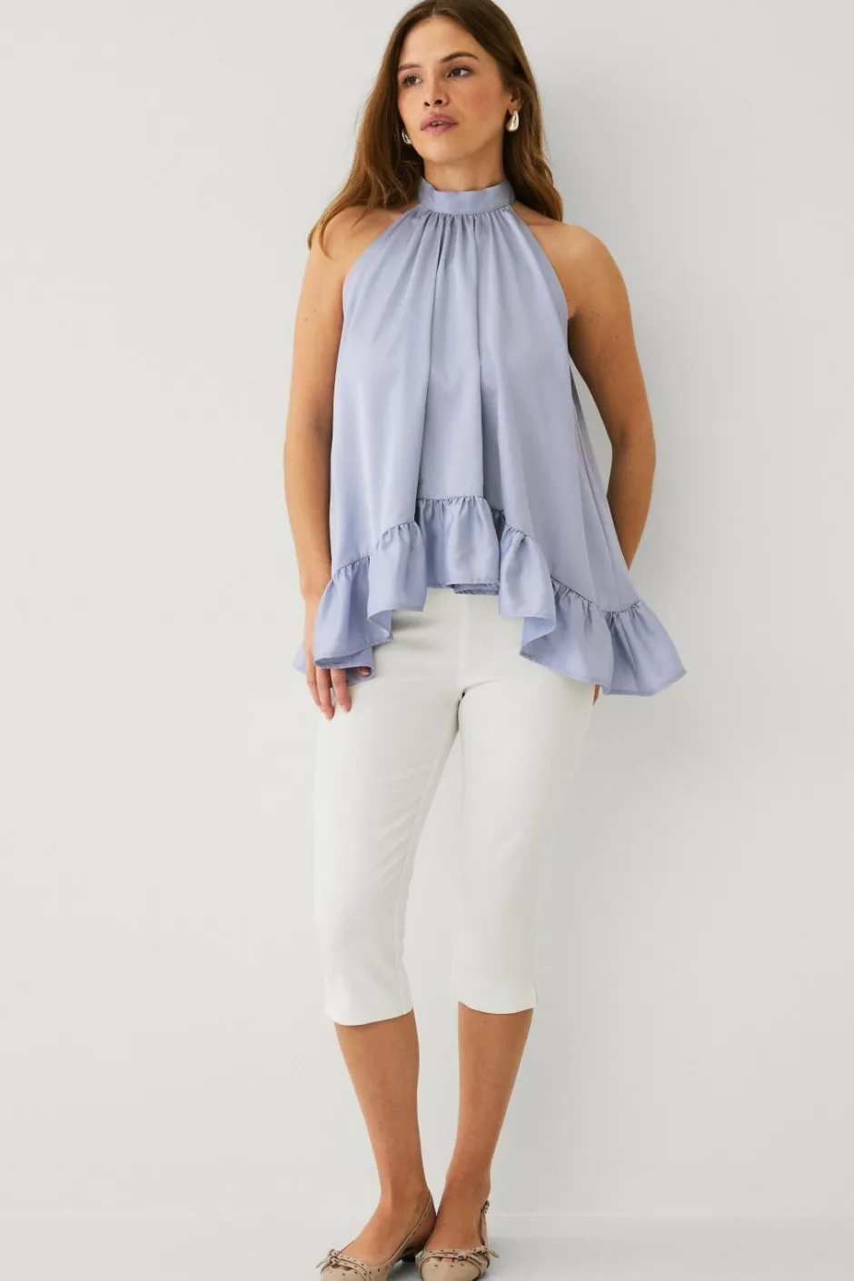 New Collection Ærmeløs bluse med dikkedarer Dame Skjorter & Bluser