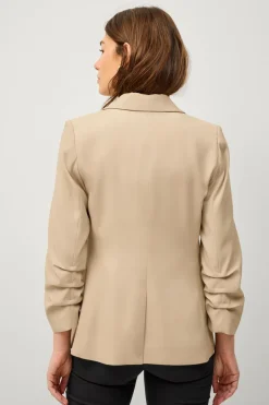 Discount Collection Smal pasform habitjakke med krøllede ærmer Dame Blazere & Veste